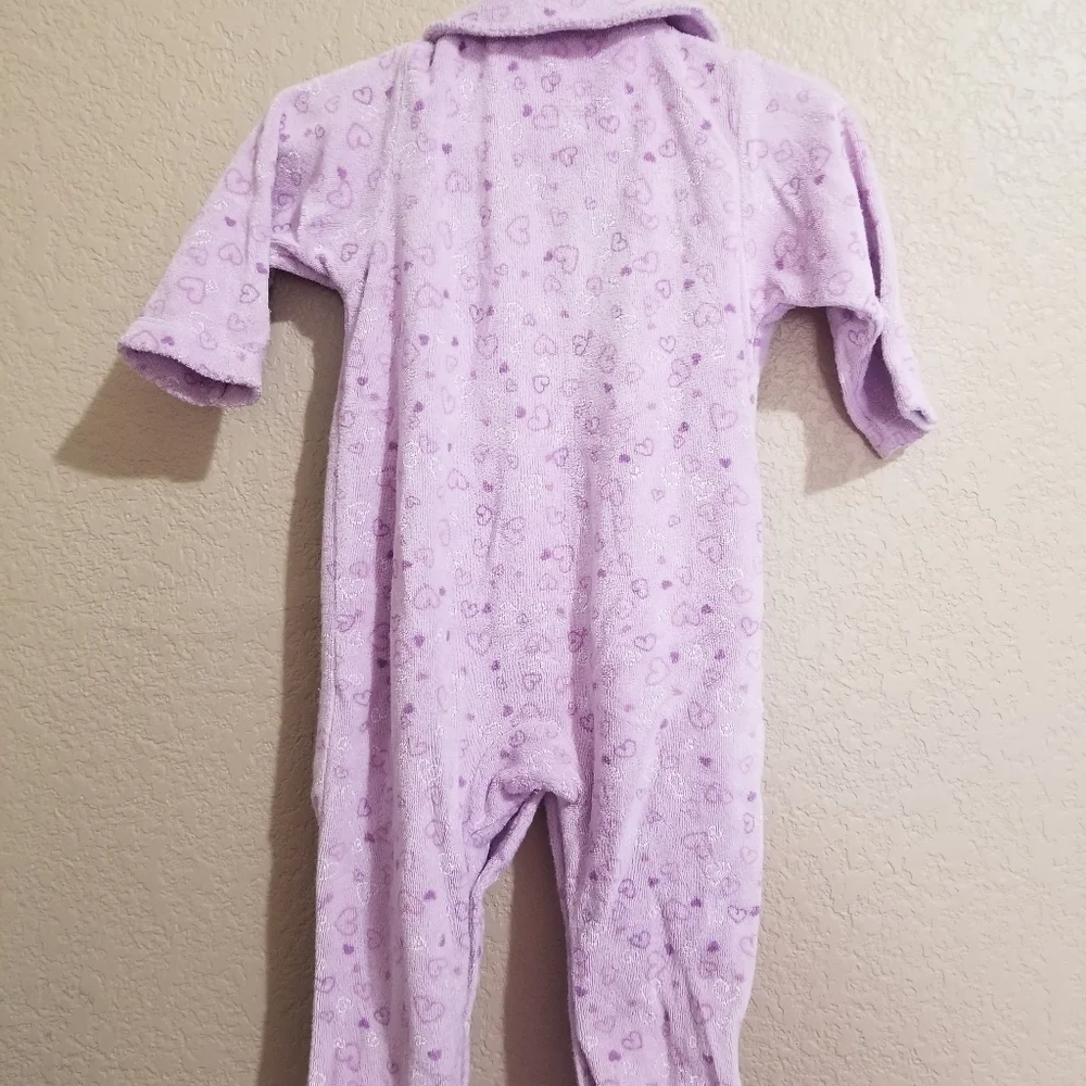 Purple Carter's just one year one piece footie pajamas Size 9 Months